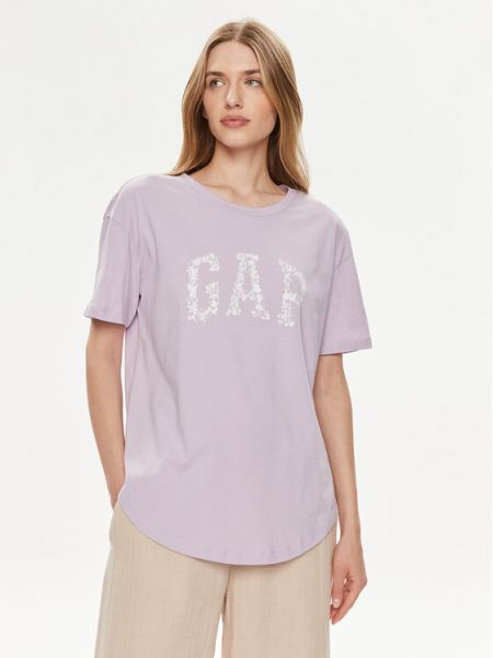Relaxed fit marškinėliai Gap violetinė