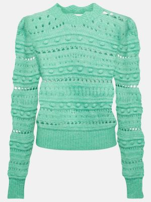 Sweter wełniany z alpaki Marant Etoile zielony