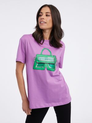 Marškinėliai Karl Lagerfeld violetinė