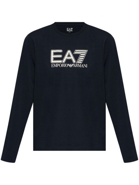 Painettu t-paita Ea7 Emporio Armani sininen