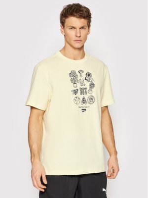 T-Shirt Downtown Graphic 533673 Żółty Regular Fit Puma