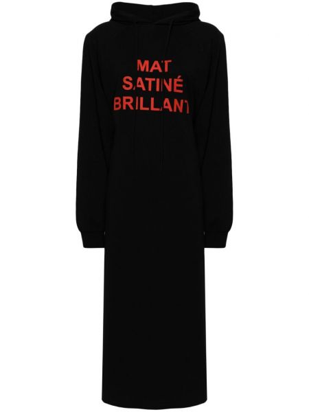 Raštuotas džemperis su gobtuvu Mm6 Maison Margiela juoda