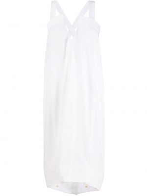 Φόρεμα με λαιμόκοψη v Maison Margiela λευκό