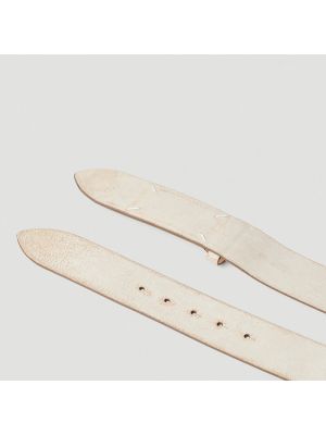 Cinturón de cuero desgastado Maison Margiela beige