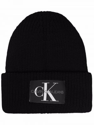 Dzianinowa czapka Calvin Klein Jeans czarna