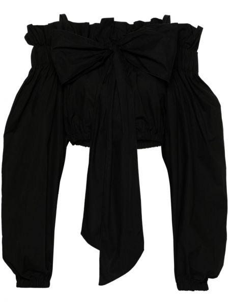 Блуза с панделка Patou черно