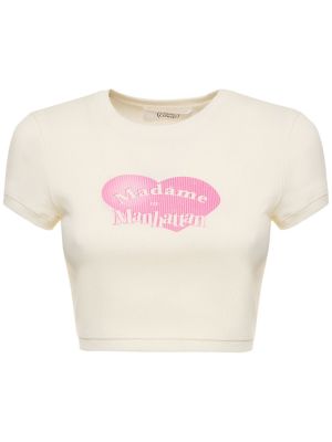 T-shirt di cotone con stampa Cannari Concept bianco
