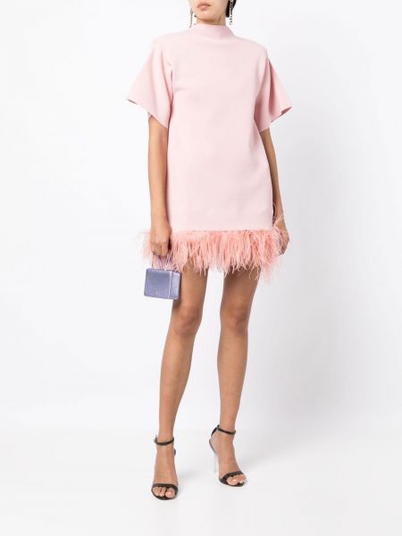 Мини рокля с пера Rachel Gilbert розово
