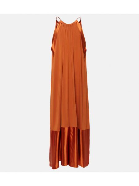 Σατέν μάξι φόρεμα από ζέρσεϋ Max Mara πορτοκαλί