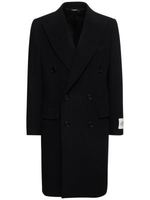 Gyapjú kabát Dolce & Gabbana fekete