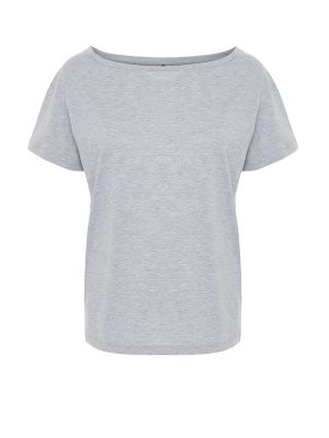 Μελανζέ πλεκτή βαμβακερή μπλούζα Trendyol