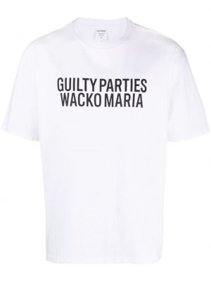 Памучна тениска с принт Wacko Maria бяло