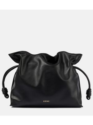 Kožna clutch torbica Loewe crna