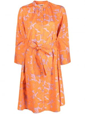 Oranžové květinové bavlněné šaty s potiskem Essentiel Antwerp