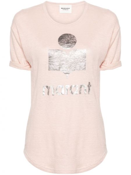 T-shirt en lin à motif étoile Marant étoile rose