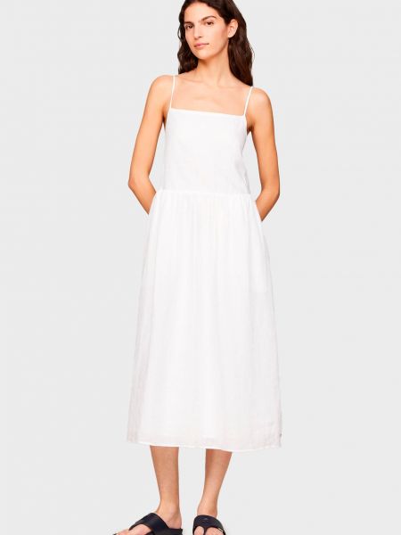 Лляна сукня міді Tommy Hilfiger біла