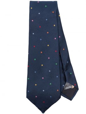 Šilkinis kaklaraištis su žvaigždės raštu Paul Smith mėlyna