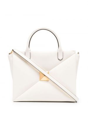 Borsa shopper con borchie Valentino Garavani bianco