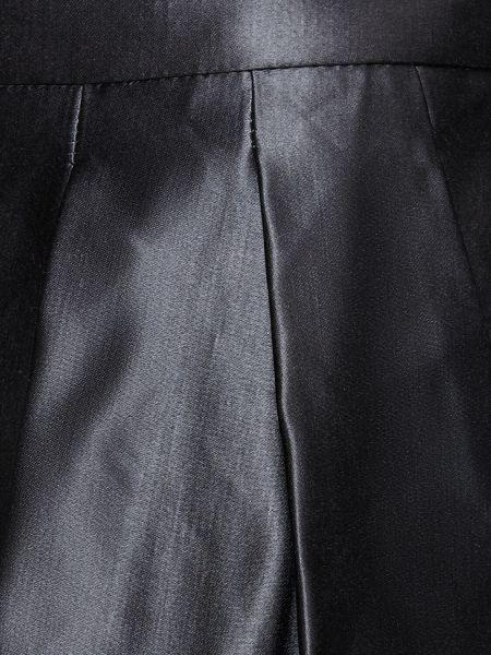 Pantaloni a vita alta di lana di seta Giorgio Armani nero