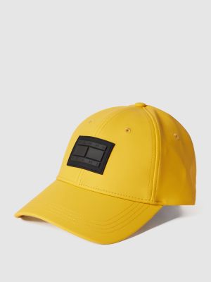 Żółta czapka z daszkiem skórzana Tommy Jeans