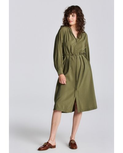 Állógalléros ruha Gant zöld