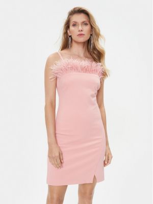 Slim fit koktejlové šaty Twinset růžové