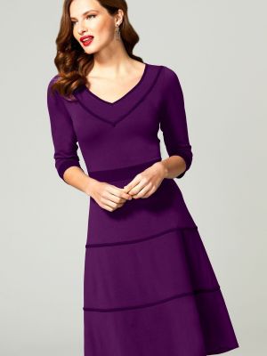 Платье с v-образным вырезом Hot Squash фиолетовое
