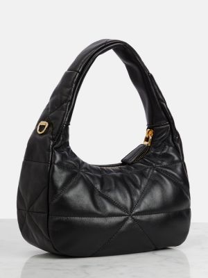 Καπιτονέ δερμάτινη τσάντα shopper Prada μαύρο