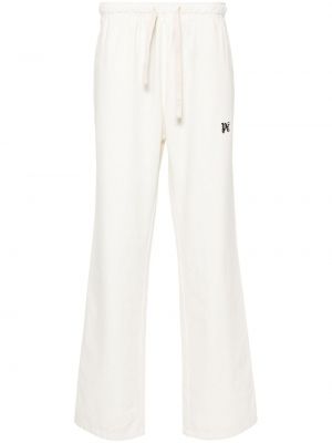 Bavlněné rovné kalhoty Palm Angels bílé