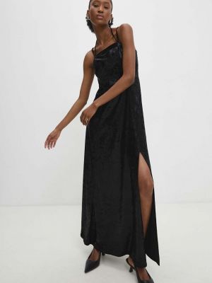 Welurowa sukienka długa Answear Lab czarna