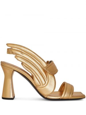 Dygsniuotos sandalai slingback Etro auksinė