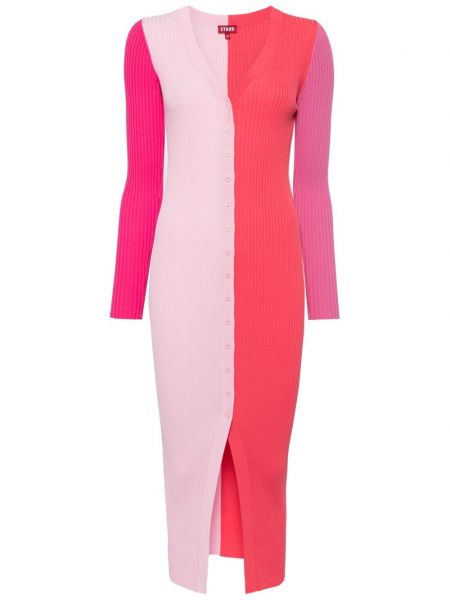 Πλεκτή ίσιο φόρεμα Staud ροζ