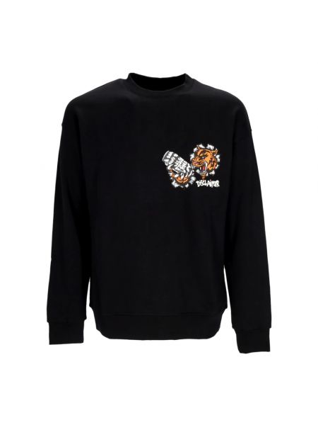 Sweatshirt mit rundhalsausschnitt mit tiger streifen Disclaimer schwarz
