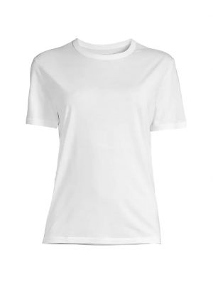 Хлопковая футболка с круглым вырезом Majestic Filatures белая