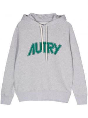 Pamučna hoodie s kapuljačom s printom Autry siva