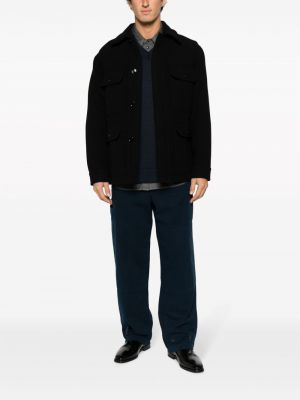Vlněná bunda s kapsami Lemaire černá