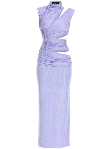 Křišťálové večerní šaty De La Vali fialové