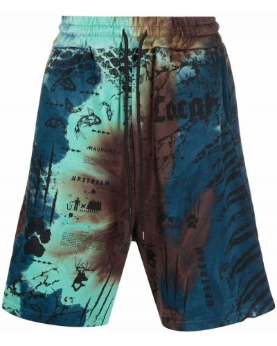 Pantalones cortos deportivos con estampado tie dye Mauna Kea negro