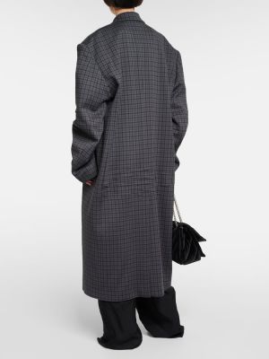 Manteau à carreaux oversize Balenciaga gris
