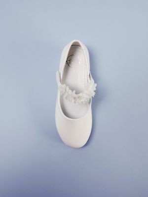 Kožené baleríny z imitace kůže Nelli Blu bílé