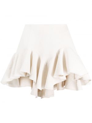 Mini spódniczka bawełniana z falbankami Pnk biała