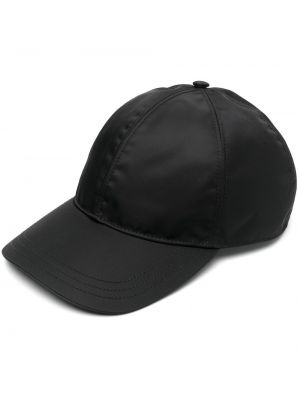 Czarna nylonowa czapka z daszkiem Prada