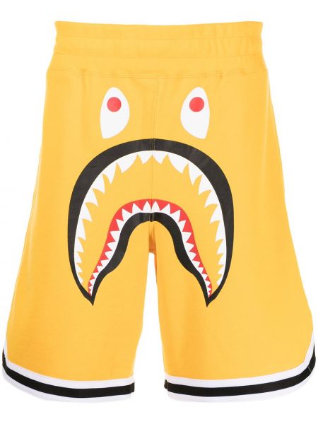 Pantalones cortos deportivos con estampado A Bathing Ape® amarillo