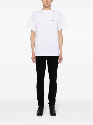 T-shirt brodé en coton Roberto Cavalli blanc