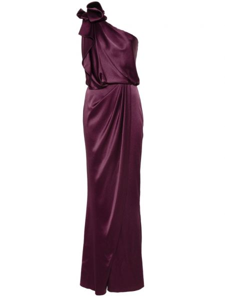 Satin kleid mit one-shoulder-träger Gemy Maalouf lila