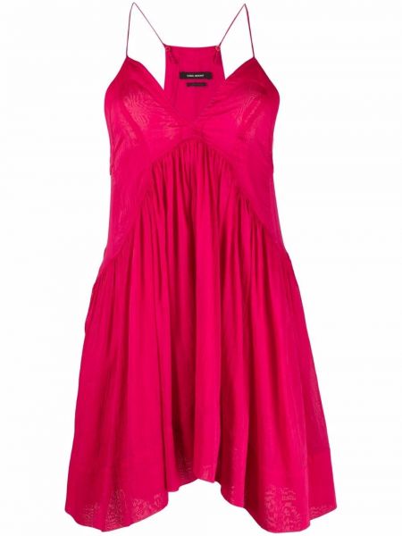 Mini vestido sin mangas con escote v Isabel Marant rosa