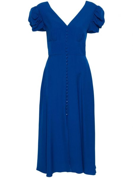 Gerades kleid mit v-ausschnitt Saloni blau
