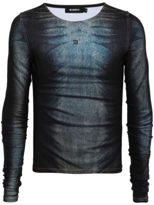 Tričko s potlačou s abstraktným vzorom Misbhv čierna