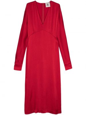 Сатенена вечерна рокля Semicouture червено