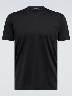 Bavlnené hodvábne tričko Tom Ford čierna